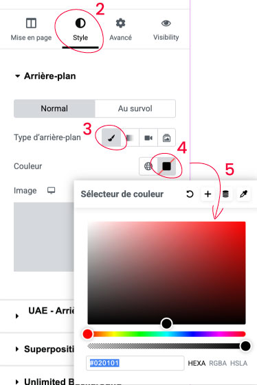 changer couleur fond section def