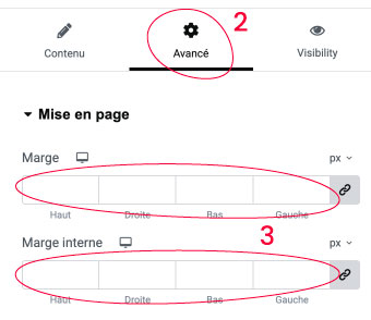 espacement margin padding def