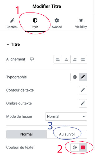 modifier couleur titre def