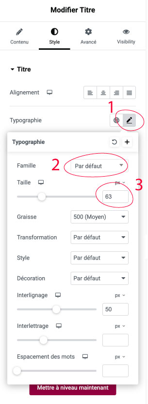 modifier typo titre def