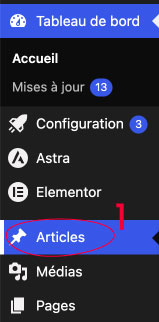 menu articles wp